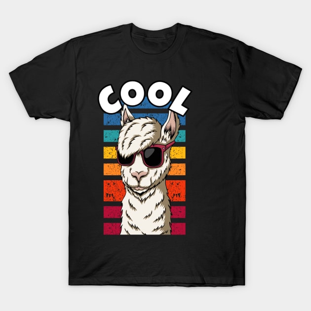 Cool Llama with Sunglasses T-Shirt by RockReflections